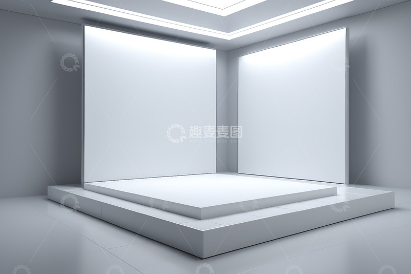 高清大图下载【趣麦麦图】现代白色空旷展示空间