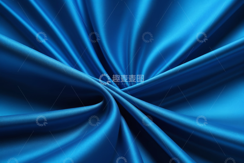 高清大图下载【趣麦麦图】蓝色丝绸布料纹理特写
