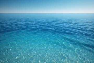 蓝色海洋海面清澈景象