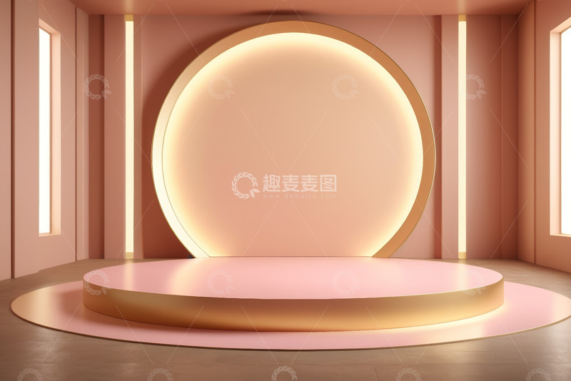 高清大图下载【趣麦麦图】现代简约风格圆形展示舞台
