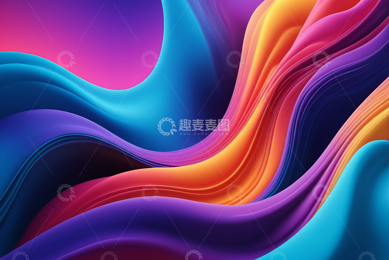 高清大图下载【趣麦麦图】多彩抽象流体背景素材