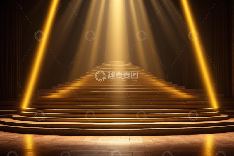 高清大图下载【趣麦麦图】舞台上的聚光阶梯场景
