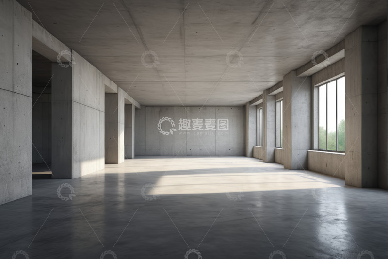 高清大图下载【趣麦麦图】空旷现代房间室内场景