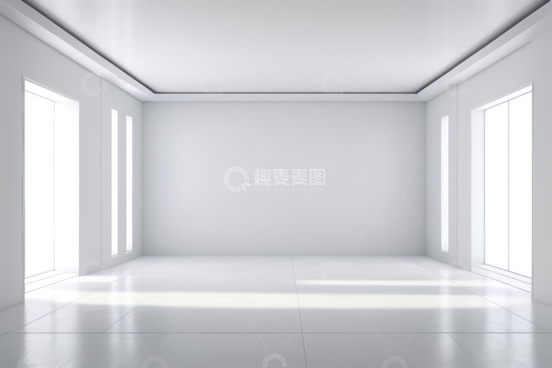 高清大图下载【趣麦麦图】空旷白色室内空间