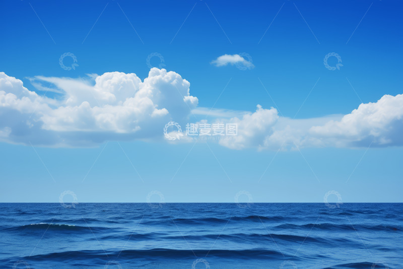 高清大图下载【趣麦麦图】-蓝天海洋白云自然景观