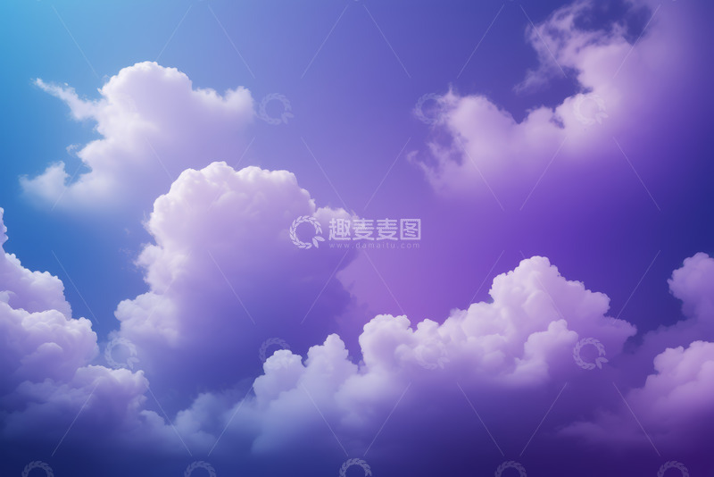 高清大图下载【趣麦麦图】梦幻紫色天空中的云朵