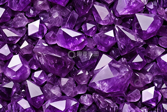 紫色水晶宝石特写