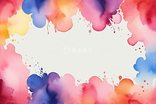 彩色水彩墨迹背景图