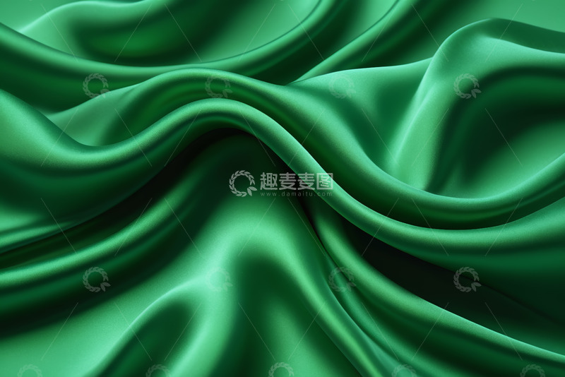 高清大图下载【趣麦麦图】绿色丝绸织物纹理