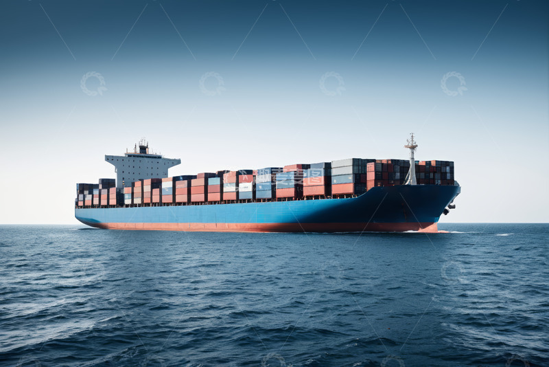 高清大图下载【趣麦麦图】海洋上的集装箱货船