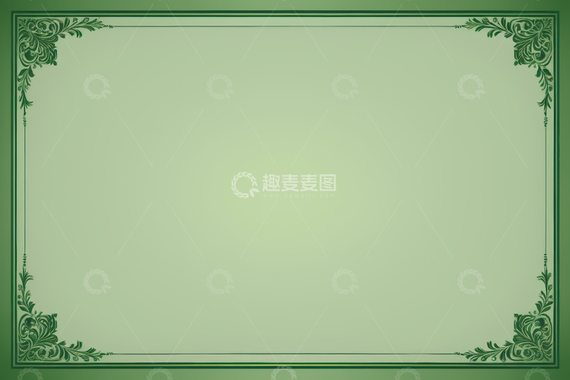 高清大图下载【趣麦麦图】绿色背景装饰框架素材