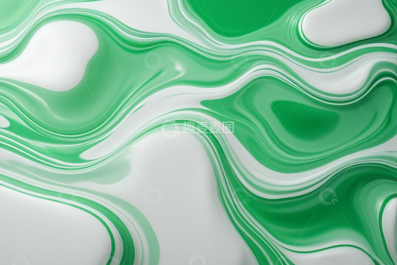 高清大图下载【趣麦麦图】绿色流体抽象背景