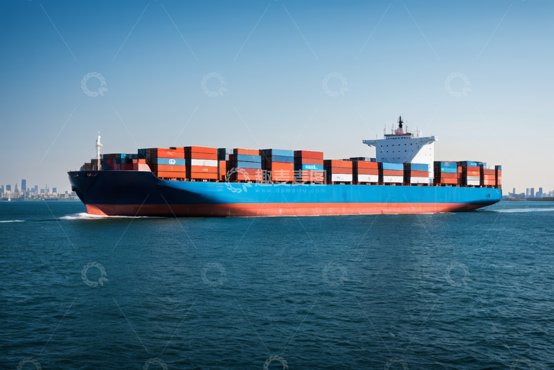 高清大图下载【趣麦麦图】海上集装箱货轮航行画面