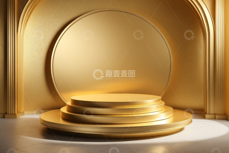 高清大图下载【趣麦麦图】金色舞台展示台场景
