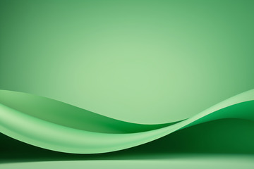绿色渐变波浪背景素材
