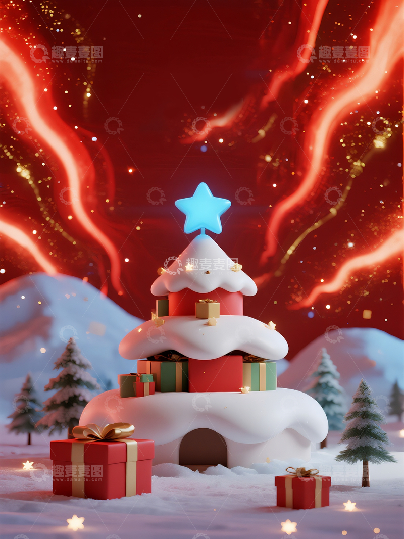 源文件下载【趣麦麦图】圣诞节主题海报背景1