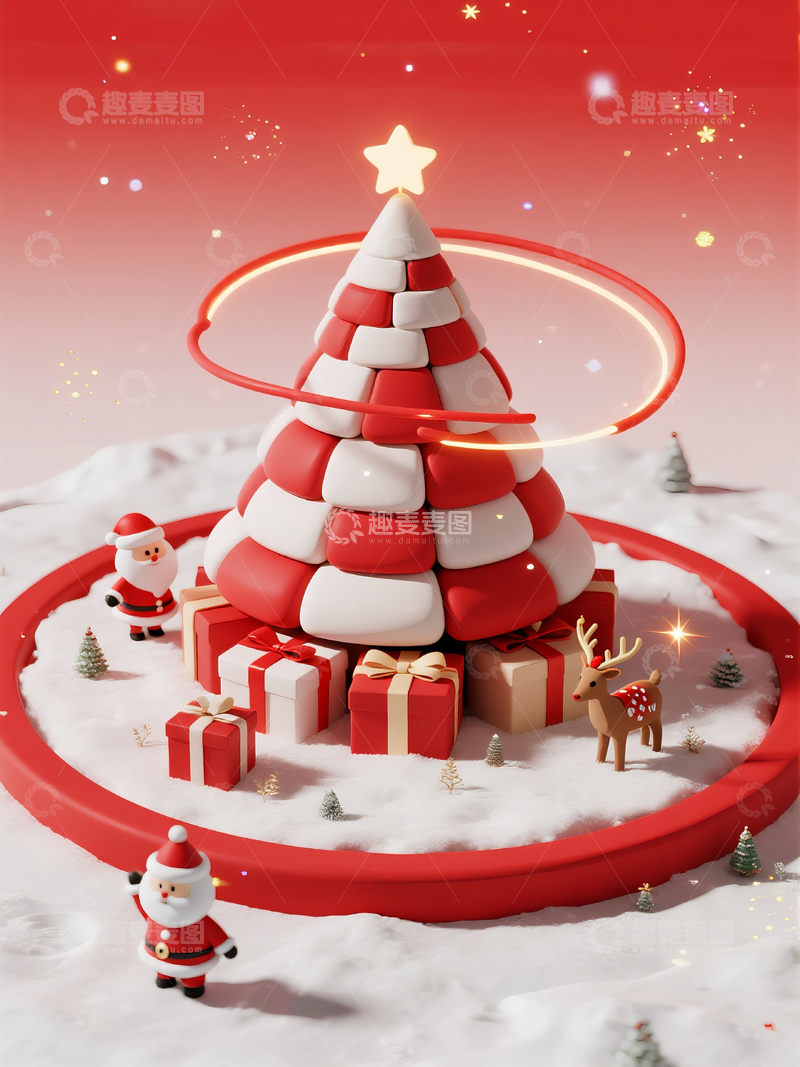 源文件下载【趣麦麦图】圣诞节主题海报背景4
