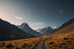 山间荒野的蜿蜒小路