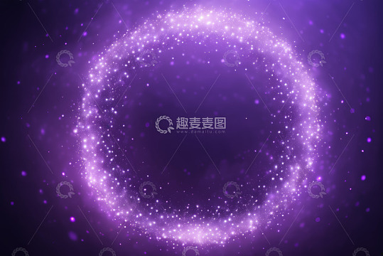 紫色发光粒子环形背景