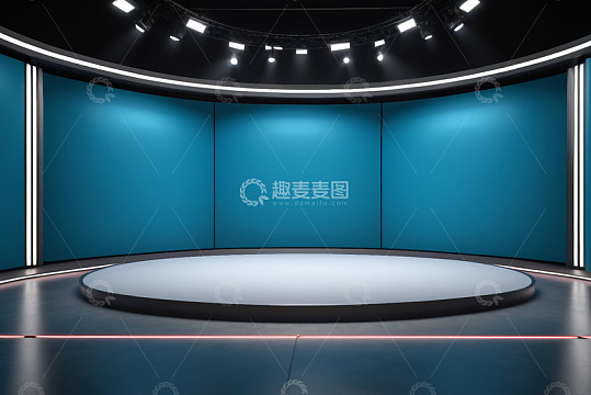 现代化电视演播室舞台场景