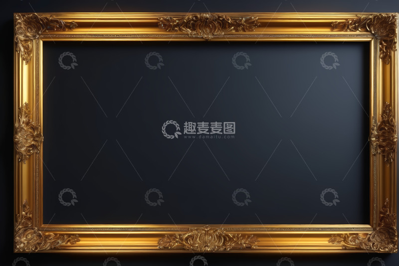 高清大图下载【趣麦麦图】金色装饰画框架