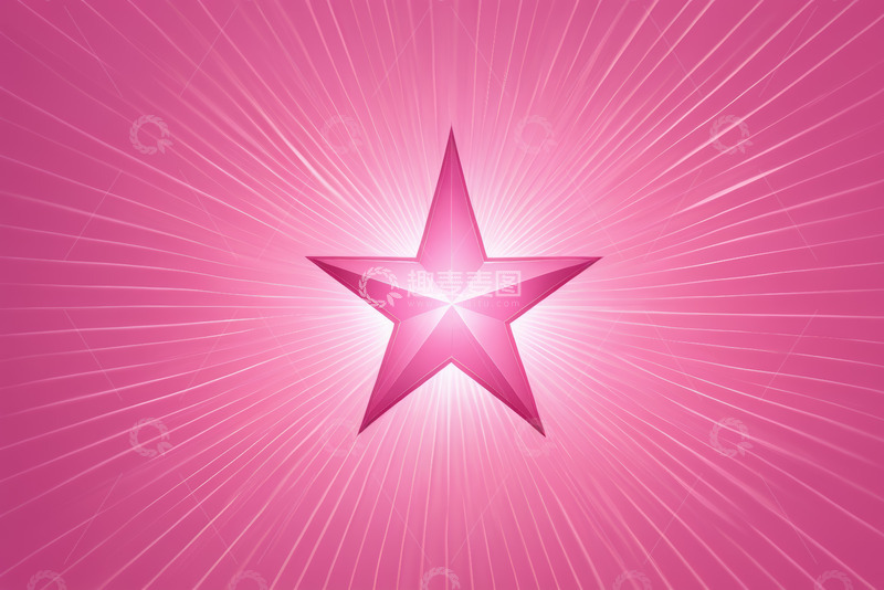 高清大图下载【趣麦麦图】粉色背景上的发光五角星