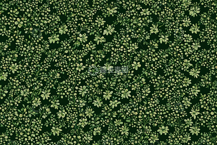 绿色小花植物图案背景