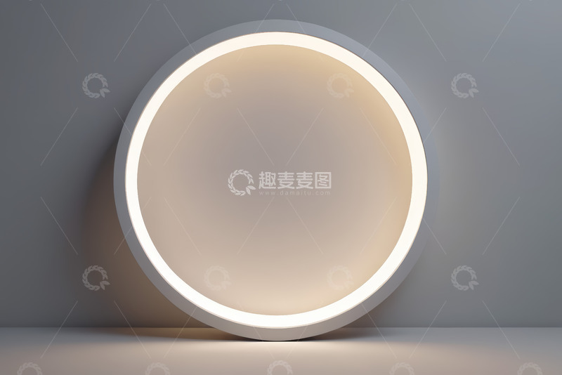 高清大图下载【趣麦麦图】现代圆形发光装饰摆件