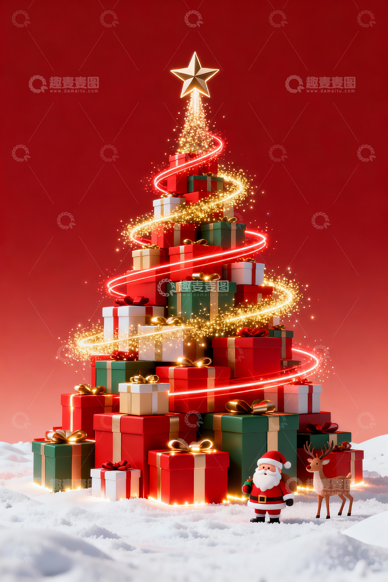 源文件下载【趣麦麦图】圣诞节主题海报背景5