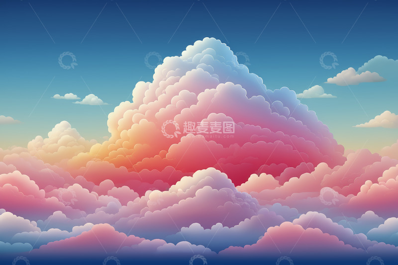 高清大图下载【趣麦麦图】绚丽多彩梦幻云朵天空
