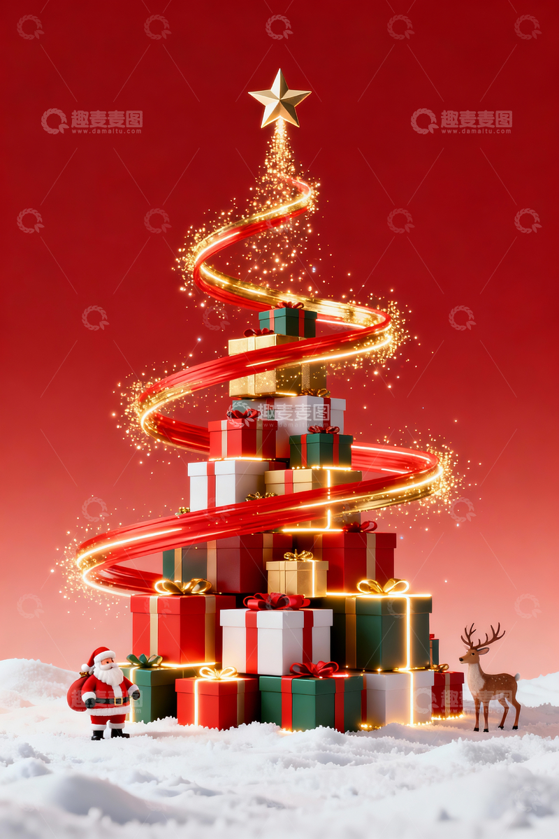 源文件下载【趣麦麦图】圣诞节主题海报背景6