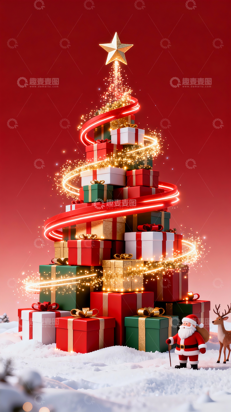 源文件下载【趣麦麦图】圣诞节主题海报背景10