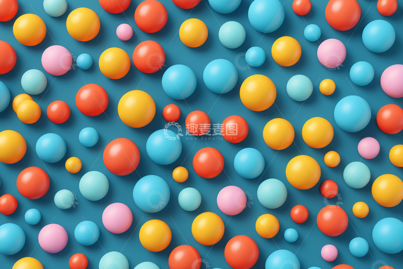 高清大图下载【趣麦麦图】多彩圆球排列背景素材
