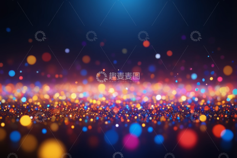 高清大图下载【趣麦麦图】彩色发光粒子背景