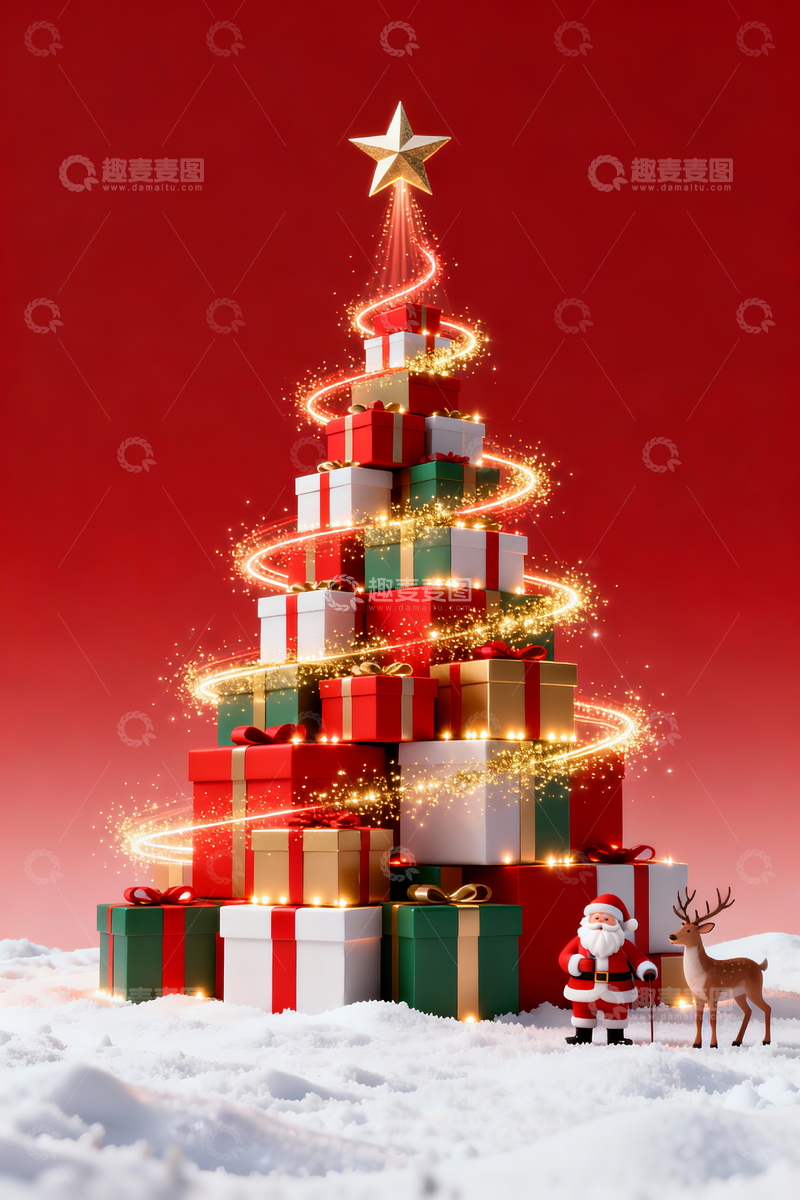 源文件下载【趣麦麦图】圣诞节主题海报背景13