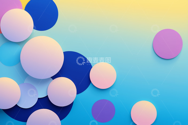 高清大图下载【趣麦麦图】彩色圆形背景设计素材