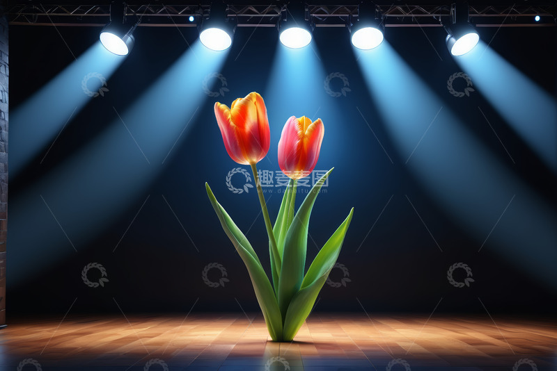 高清大图下载【趣麦麦图】舞台上的郁金香特写