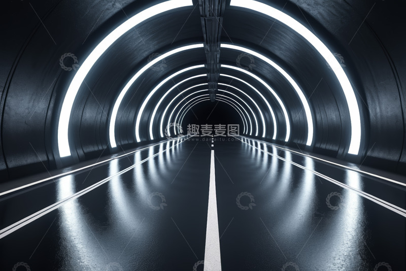 高清大图下载【趣麦麦图】-未来感科技隧道通道场景