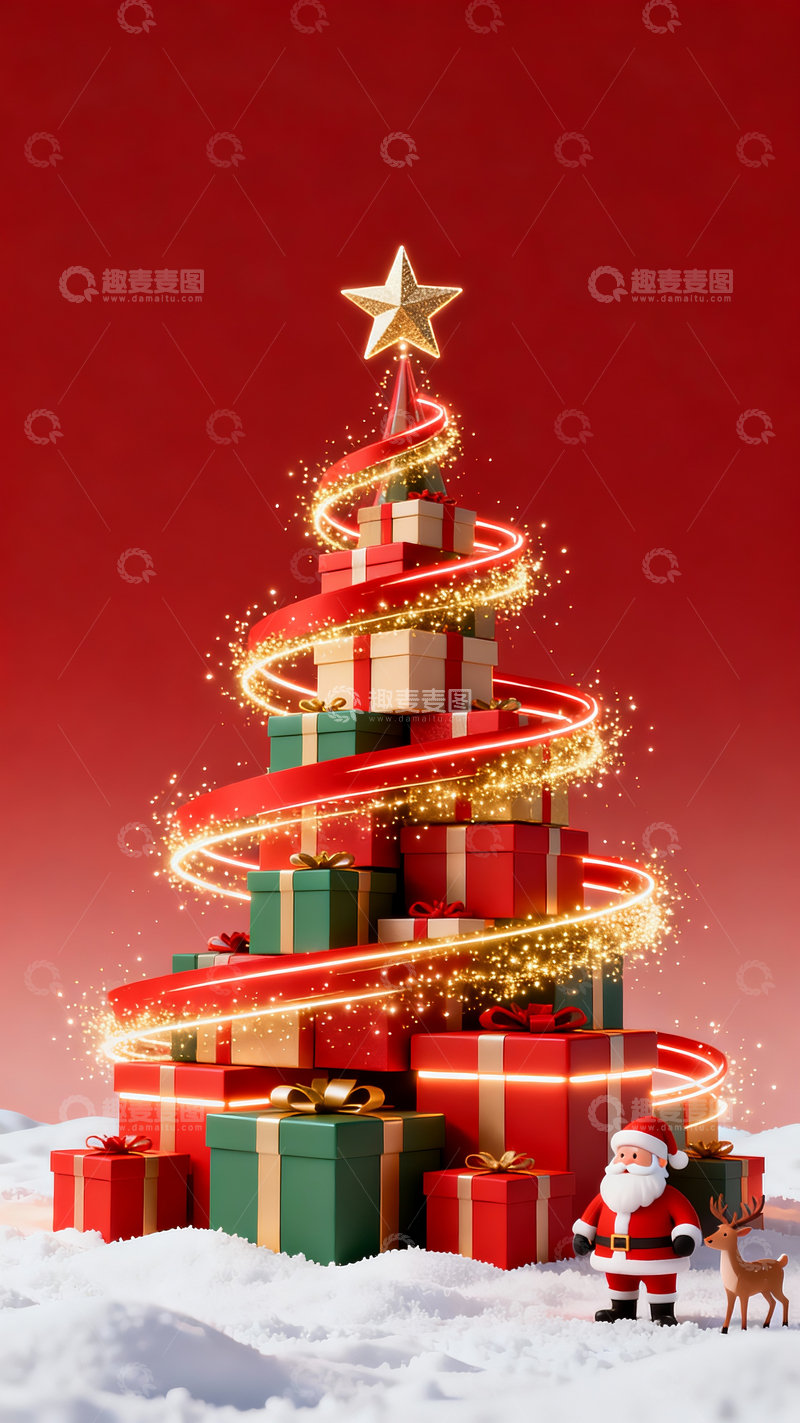 源文件下载【趣麦麦图】圣诞节主题海报背景12
