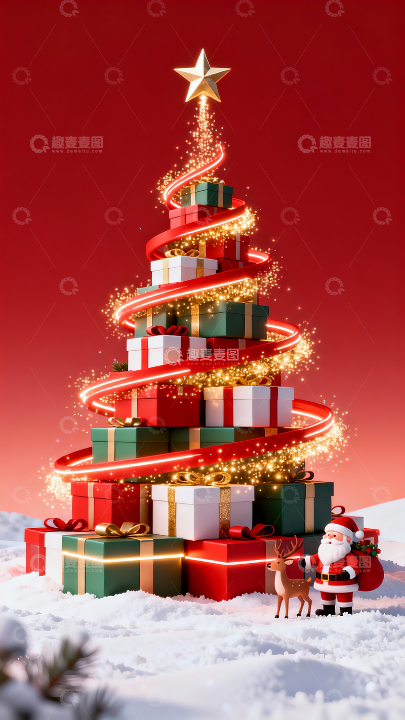 源文件下载【趣麦麦图】圣诞节主题海报背景11
