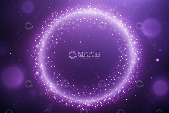 紫色发光粒子环形背景