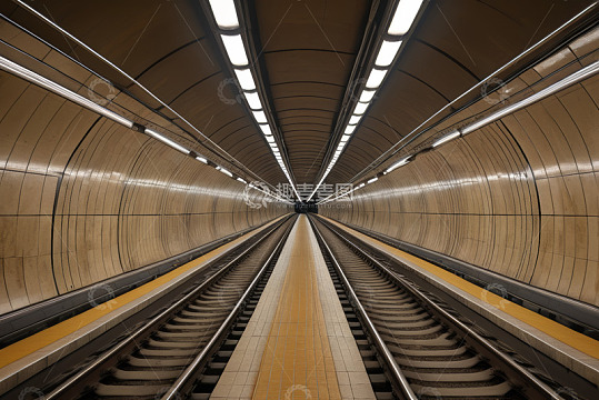 地铁隧道内部空旷场景