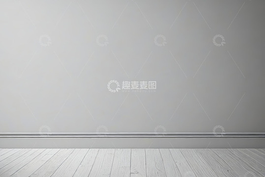 室内灰白墙面与木地板场景