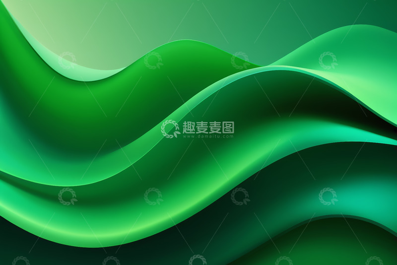 高清大图下载【趣麦麦图】绿色波浪形抽象背景