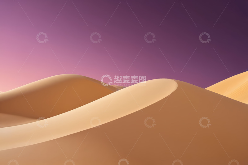 高清大图下载【趣麦麦图】黄昏下的沙漠沙丘景观