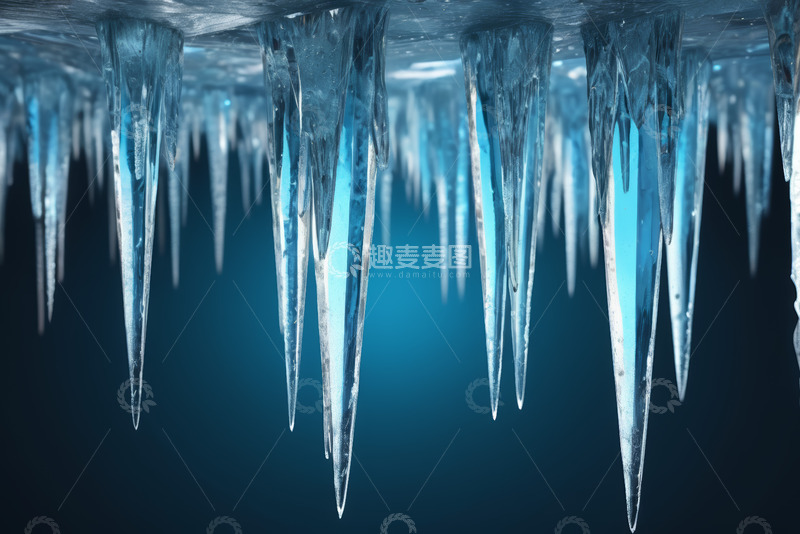 高清大图下载【趣麦麦图】-晶莹剔透冰柱特写
