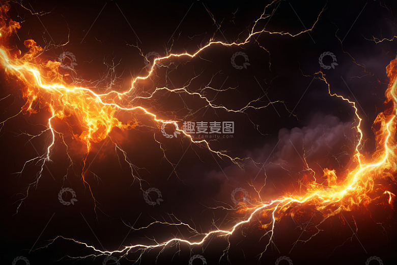 闪电与火焰交织特效背景