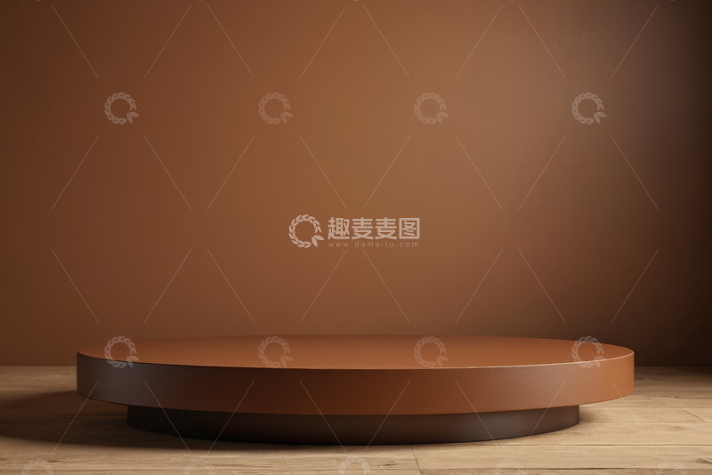 高清大图下载【趣麦麦图】棕色圆形产品展示台