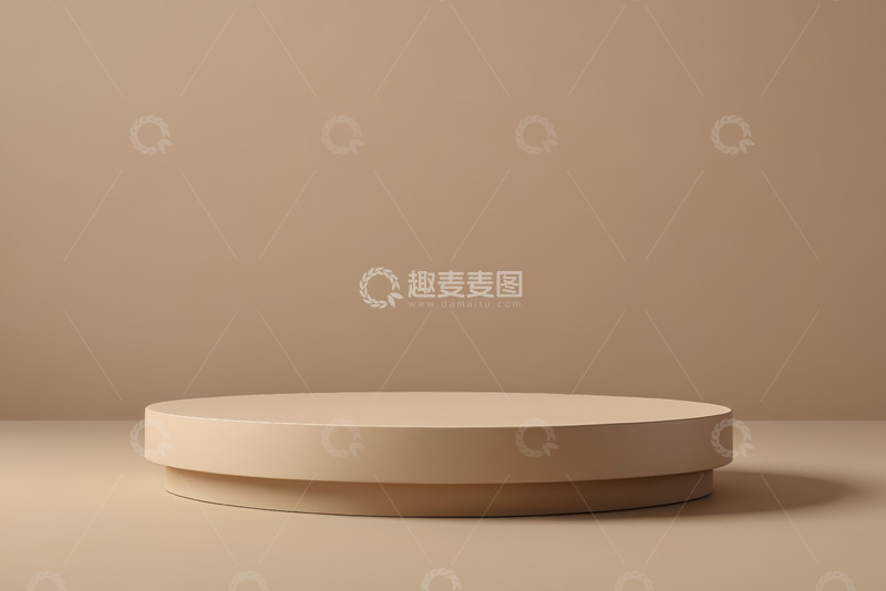 高清大图下载【趣麦麦图】米色圆形展示台背景素材