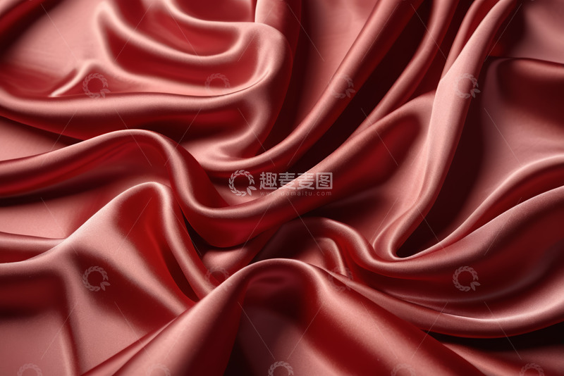 高清大图下载【趣麦麦图】红色绸缎质感纹理特写